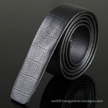 Men's balck leather strap without hole